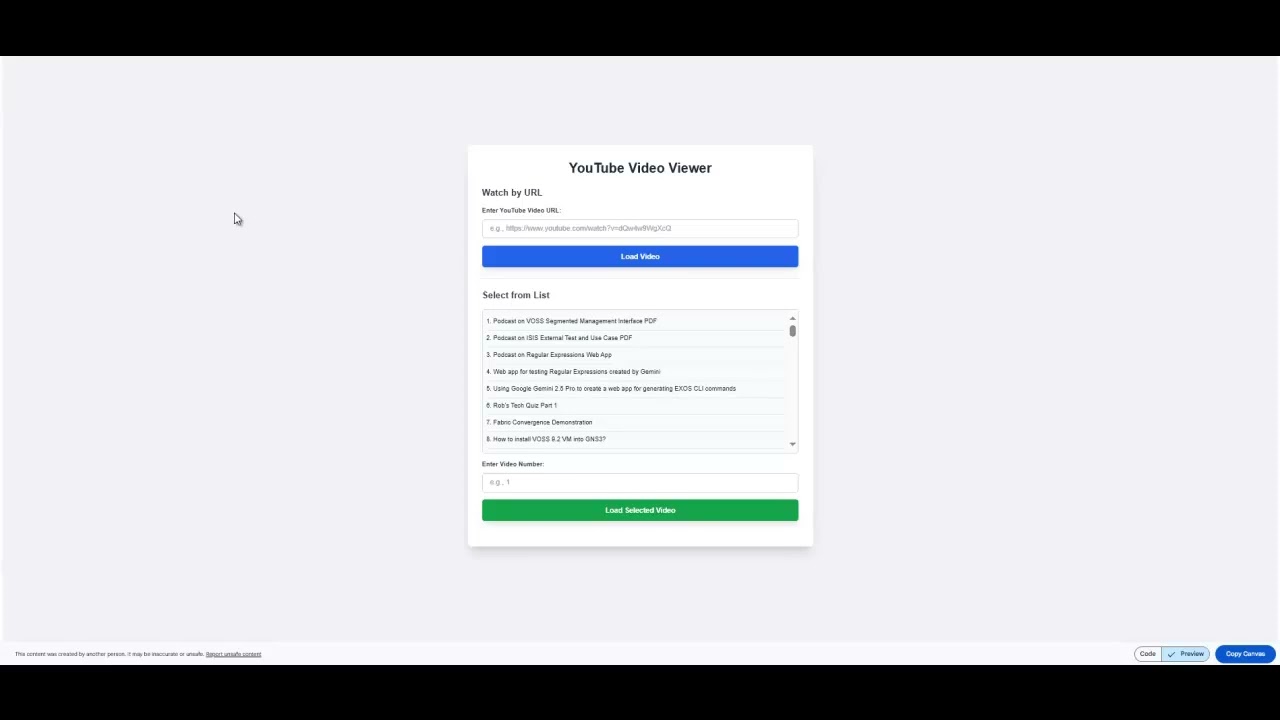 You-Tube Video Viewer of My Videos