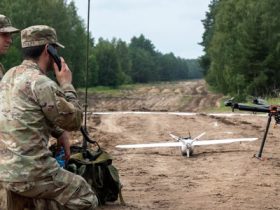 The Army is writing the book on using small drones in a tank formation
