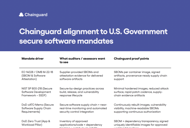 US Compliance Mandates & Chainguard Alignment